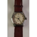 GENT’S TUDOR OYSTER-PRINCE ROTOR SELF-WINDING STAINLESS STEEL WRISTWATCH, CIRCA 1950S, silvered