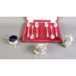 LATE VICTORIAN SET OF SIX EARLY ENGLISH PATTERN SILVER COFFEE SPOONS, Sheffield 1894, in matched