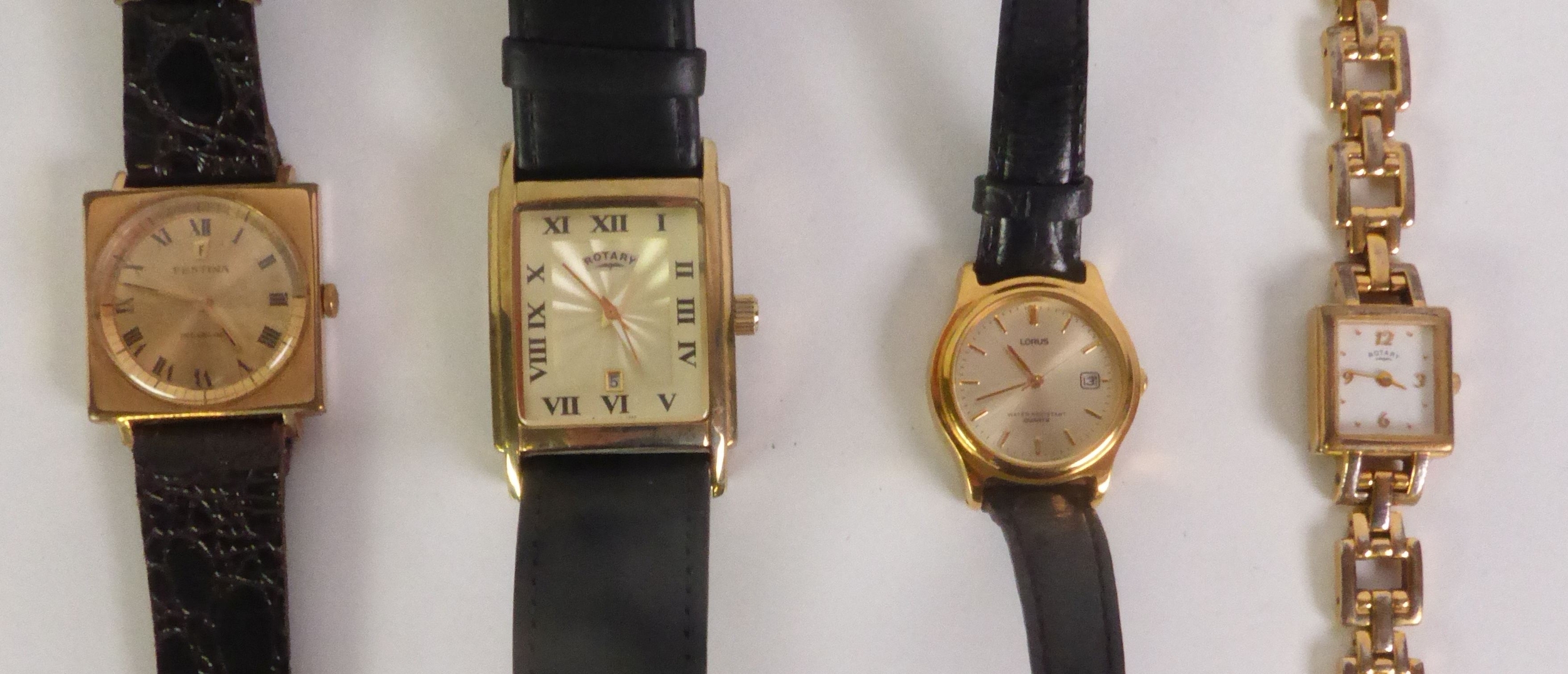 GENTS ROTARY QUARTZ GOLD PLATED WRIST WATCH, with oblong Roman dial, centre seconds and date - Image 2 of 2