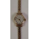 LONGINES, LADY'S SWISS 9ct GOLD BRACELET WATCH, with mechanical movement, circular silvered Arabic