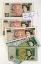 FIFTEEN ELIZABETH II BROWN £10 NOTES, J. G. Page signature, mint and consecutive numbers, circa 1970