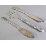 TWO EDWARD VII BRIGHT CUT SILVER LARGE BUTTER KNIVES OR FISH EATERS, Sheffield 1902, and