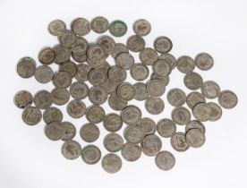SUBSTANTIAL NUMBER OF GEORGE V 1920 - 26 SHILLINGS, most in worn condition, 51 oz all in
