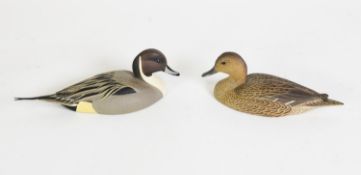 VAL BENNETT, BRECON, TWO COLD PAINTED BRONZE MODELS OF PINTAIL DUCKS, ‘PINTAIL’ and ‘PINTAIL DRAKE’,