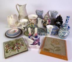 MIXED LOT OF CERAMICS, to include: COALPORT R S P B LIMITED EDITION CHINA GOBLET, WEDGWOOD PALE BLUE