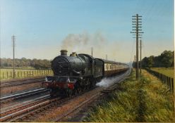 GERALD BROOM (b.1944) OIL ON BOARD ‘7031 Cromwell Castle’, down express on Goring troughs, circa