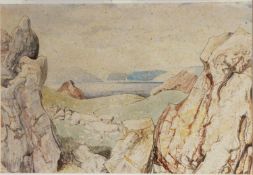 EDWARD BOUVERIE HOYTON (1900-1988) WATERCOLOUR View from the fell tops Signed indistinctly lower