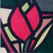 SHEILA HOLLINGSHEAD (TWENTIETH/ TWENTY FIRST CENTURY) COLLAGE ‘Tulip’ Signed verso 9 ½” x 9 ½” (24.