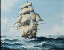 JOHN BENTHAM DINSDALE (1927–2008) OIL ON COPPER PANEL Galleon ‘Sir Alfred’ running under full sail
