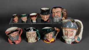 TWELVE ROYAL DOULTON POTTERY CHARACTER JUGS, including ‘CAPTAIN HENRY MORGAN’, D6467, ‘CAPTAIN