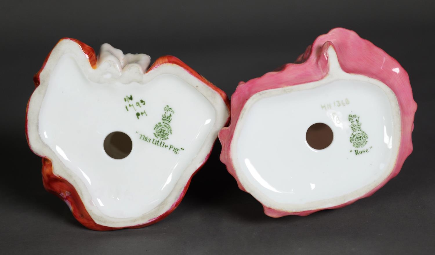 TWO ROYAL DOULTON CHINA FIGURES, ‘THIS LITTLE PIG’, HN1793 and ‘ROSE’, HN1368, 4 ¾” (12cm) high - Image 2 of 2