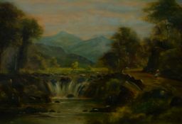 N WILLIS PRYCE OIL PAINTING ‘The Conwy Valley, Betws-y-Coed’ Signed, later titled in felt pen