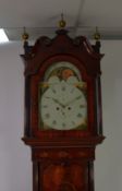 LONGCASE CLOCKS: George III 19th century mahogany north country longcase clock with arched rolling
