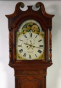 E. BELL & SON, UTTOXETER, GEORGE III LATE 18th CENTURY OAK AND MAHOGANY CROSSBANDED LONGCASE