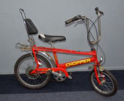 RALEIGH CHOPPER MK III, in red paintwork with black outlined yellow decals and Sturmey Archer