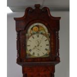 EARLY 19th CENTURY FIGURED MAHOGANY LONGCASE CLOCK, probably by James Topham, Nantwich, with 8