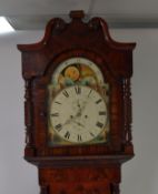 EARLY 19th CENTURY FIGURED MAHOGANY LONGCASE CLOCK, probably by James Topham, Nantwich, with 8