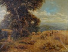 CHARLES HENRY PASSEY (1818-1895) OIL ON CANVAS ‘A Cornfield, Shere, Surrey' Signed, titled verso 28”