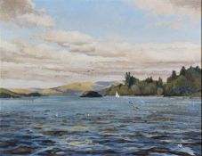 MARGARET BROWN (TWENTIETH/ TWENTY FIRST CENTURY) OIL PAINTING Sailing on Windermere Signed with