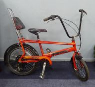RALEIGH CHOPPER MK III, "The Hot One', in orange red lava paintwork and black mudguards, fitted with
