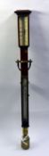 G ABOTINI, CARDIFF, BRASS MOIUNTED MAHOGANY MARINE STICK BAROMETER, the signed dial with five