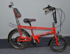 RALEIGH CHOPPER MK III, "The Hot One' in red lava paintwork, black mudguards and Shimano gears