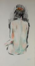 ALBERT OGDEN (1928 - 2022) OIL PASTEL Male Torso, back Initialled lower right and titled to label