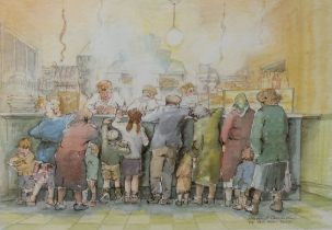 MARGARET CLARKSON ARTIST SIGNED LIMITED EDITION COLOUR PRINT REPRODUCTION OF PEN AND WASH DRAWING '