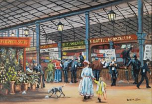 BERNARD McMULLEN (1952-2015) OIL ON BOARD ‘Shudehill Market’, Manchester Signed, titled, further