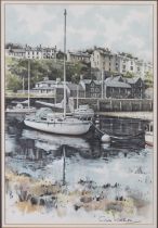 COLIN WARDEN (b.1944) WATERCOLOUR, heightened in white Porthmadog Signed 15 ¾” x 10 ½” (40cm x 26.