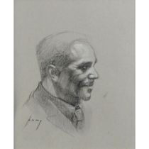 VINCENT KAMP (MODERN) PENCIL DRAWING, heightened in white ‘Omar Study II’ Signed, titled to