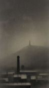 TREVOR GRIMSHAW (1947-2001) PENCIL DRAWING ‘Stoodley Pike between Hebden Bridge and Eastwood’