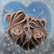 JENNIFER HOGWOOD (MODERN) ARTIST SIGNED LIMITED EIDTION EMBELISHED COLOUR PRINT ‘Baby Its Cold