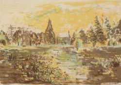 MARGARET GUMUCHIAN (1928 - 1999) ARTIST SIGNED ORIGINAL LITHOGRAPH The Kirk, Carrbridge, Inverness