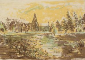 MARGARET GUMUCHIAN (1928 - 1999) ARTIST SIGNED ORIGINAL LITHOGRAPH The Kirk, Carrbridge, Inverness