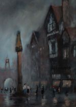 PROBABLY TOM DODSON (1910-1991) MIXED,MEDIA Chester Cross Signed, part hidden by mount 28” x 20” (71