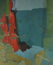 ALBERT B. OGDEN (1928 - 2022) OIL ON CANVAS ‘Dry Fall : Selside’ Initialled, titled to label verso