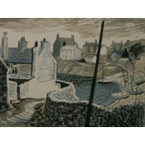 NORMAN C JAQUES (1922 - 2014) LIMITED EDITION ORIGINAL COLOURED LITHOGRAPH Moelfre Anglesey Unsigned