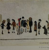 LAURENCE STEPHEN LOWRY (1887 - 1976) ARTIST SIGNED LIMITED EDITION COLOUR PRINT Group of Children An