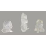 THREE BOXED LALIQUE CRYSTAL SATIN FINISH SCULPTURAL FEMALE NUDES 1998-2000 (3)