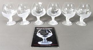 SET OF SIX 1988 FRANKLIN MINT ISSUED CRISTAL de SEVRES 'THE NAPOLEON CRYSTAL BRANDY GLASSES' with