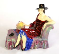 ROYAL DOULTON RECLINING FEMALE FIGURE Dulcinea, HN 1343, designed by L Harradine, issued 1929 -