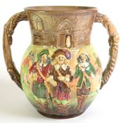 ROYAL DOULTON EMBOSSED POTTERY TWO HANDLE LOVING CUP The Three Musketeers by Dumas, a limited