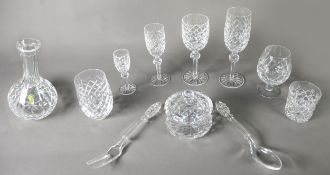 SUITE OF WATERFORD CRYSTAL DRINKING GLASSES comprising; SIX WHITE WINE GLASSES, SIX RED WINE