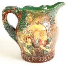 ROYAL DOULTON EMBOSSED POTTERY LARGE JUG, The Village Blacksmith, a limited edition no 286/600, by