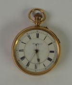 J.W. REELEY & SONS, LONDON AND LIVERPOOL, ESTABLISHED 1790, EDWARDIAN 18ct GOLD OPEN FACED POCKET