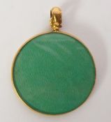 9CT GOLD CIRCULAR PHOTOGRAPHIC PENDANT, glazed to both sides with a fancy bail, Chester 1909, 3.