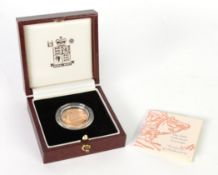 CASED ROYAL MINT SUPPLIED ENCAPSULTED 1999 GOLD PROOF SOVEREIGN