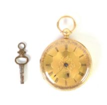 L. SIMMONS, 7 ST. ANN'S SQUARE, MANCHESTER, No 37123, Victorian 18ct GOLD POCKET WATCH, with key