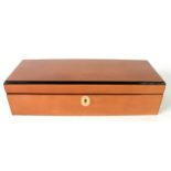 GOOD QUALITY MODERN CHERRYWOOD and EBONIZED FABRIC-LINED BOX to house SIX LADY'S WRIST WATCHES